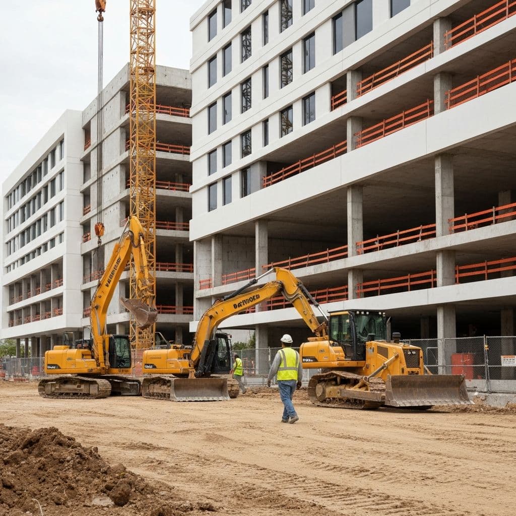 Construction team at work